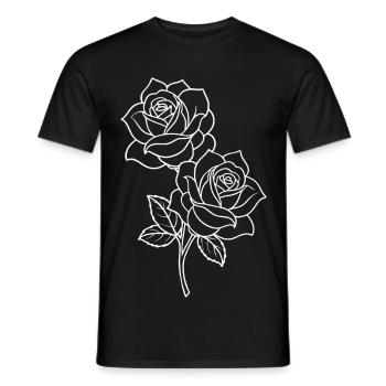 Roses - Fleurs - Fleurs - Dicton - T-shirt homme - noir - Devant - AI Model Male 178 light (178cm)