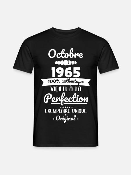 60th Birthday - October 1965 Original - Men's T-Shirt - black