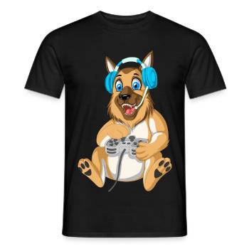 Berger allemand Gamer - T-shirt homme - noir - Devant - AI Model Male 178 light (178cm)