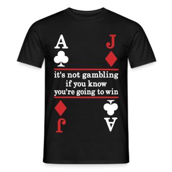 Poker Saying Card Motif - Men's T-Shirt - black - Front - AI Model Male 178 light (178cm)