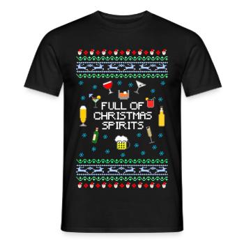 Full of Xmas Spirits Ugly Christmas - Men's T-Shirt - black - Front - AI Model Male 178 light (178cm)