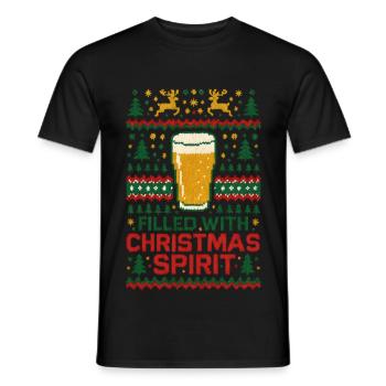 Filled With Christmas Spirit - Männer T-Shirt - Schwarz - Vorne - AI Model Male 178 light (178cm)