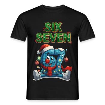 67 Six Seven Christmas 6 7 meme - Men's T-Shirt - black - Front - AI Model Male 178 light (178cm)