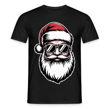 Cooler Weihnachtsmann mit Sonnenbrille - Männer T-Shirt - Schwarz - Vorne - AI Model Male 178 light (178cm)