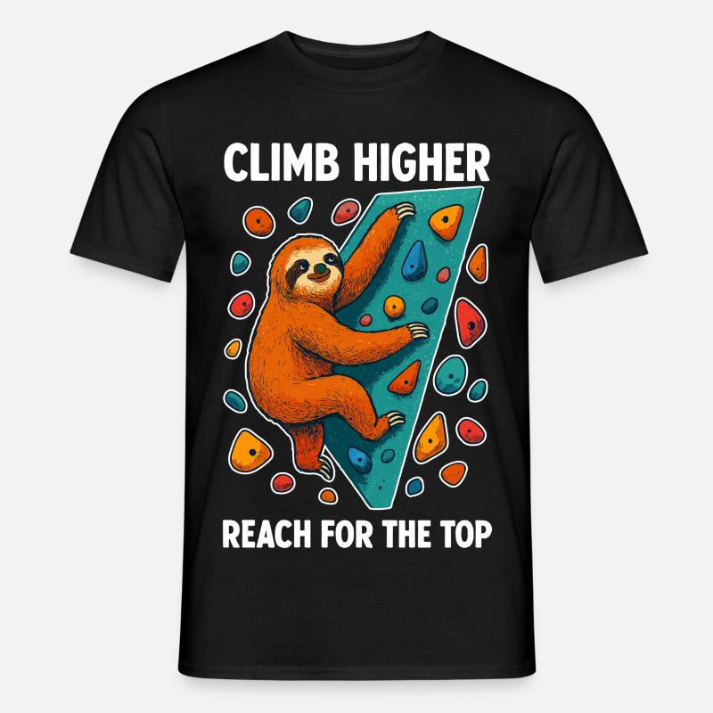 Bouldering Sloth Climbing Boulder Climber - Men’s T-shirt - black