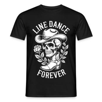 Line Dance Forever Schädel Western - Männer T-Shirt - Schwarz - Vorne - AI Model Male 178 light (178cm)