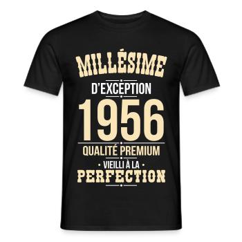 1956 – Millésime d’exception – Qualité premium - T-shirt homme - noir - Devant - AI Model Male 178 light (178cm)
