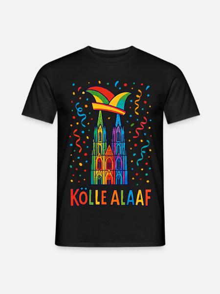 Kölle Alaaf Kostüm Kölner Dom Köln Karneval bunt - Männer T-Shirt - Schwarz