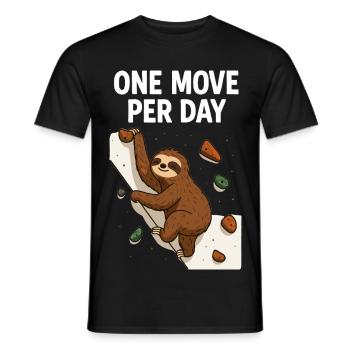 Sloth Bouldering: One Move Per Day Design - Men's T-Shirt - black - Front - AI Model Male 178 light (178cm)