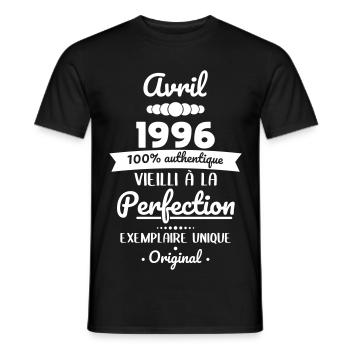 30th Anniversary - April 1996 Original - Men's T-Shirt - black - Front - AI Model Male 178 light (178cm)