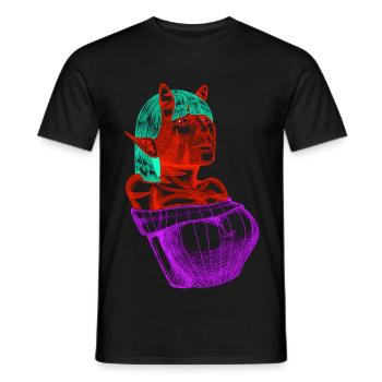Crimson Demon  - Men's T-Shirt - black - Front - AI Model Male 178 light (178cm)