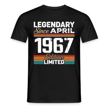 Cadeau Anniversaire Avril 1967 Rétro Avril 1967 - T-shirt homme - noir - Devant - AI Model Male 178 light (178cm)