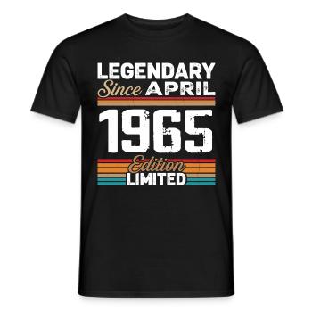 April 1965 Retro April 1965 Birthday Gift - Men's T-Shirt - black - Front - AI Model Male 178 light (178cm)