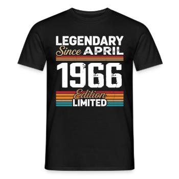 Legendary since 1966, April 1966 Retro Edition - Men's T-Shirt - black - Front - AI Model Male 178 light (178cm)