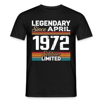 Cadeau Anniversaire Avril 1972 Rétro Avril 1972 - T-shirt homme - noir - Devant - AI Model Male 178 light (178cm)