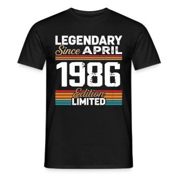 Cadeau Anniversaire Avril 1986 Rétro Avril 1986 - T-shirt homme - noir - Devant - AI Model Male 178 light (178cm)