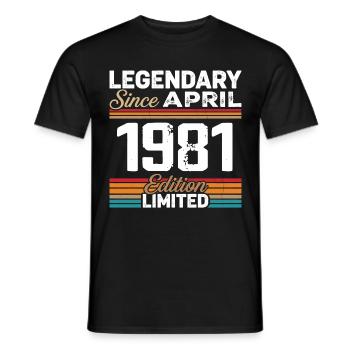 April 1981 Retro April 1981 Geburtstagsgeschenk - Männer T-Shirt - Schwarz - Vorne - AI Model Male 178 light (178cm)