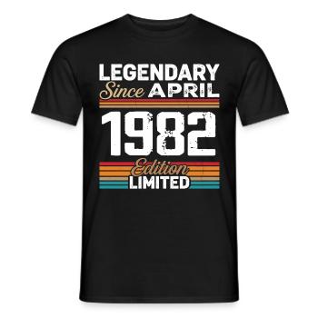 April 1982 Retro April 1982 Birthday Gift - Men's T-Shirt - black - Front - AI Model Male 178 light (178cm)