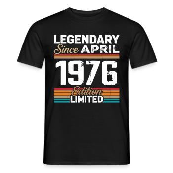 April 1976 Retro April 1976 Birthday Gift - Men's T-Shirt - black - Front - AI Model Male 178 light (178cm)