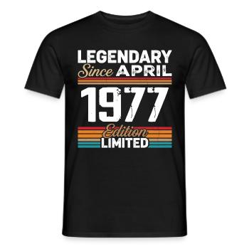 Cadeau Anniversaire Avril 1977 Rétro Avril 1977 - T-shirt homme - noir - Devant - AI Model Male 178 light (178cm)
