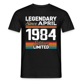 April 1984 Retro April 1984 Birthday Gift - Men's T-Shirt - black - Front - AI Model Male 178 light (178cm)