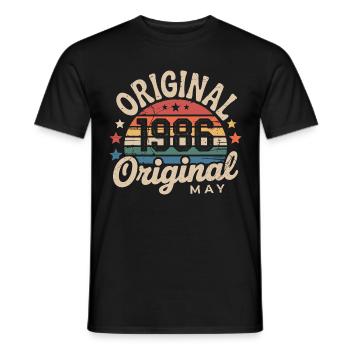 Vintage Mai 1986: Der authentische Mythos Mai 1986 - Männer T-Shirt - Schwarz - Vorne - AI Model Male 178 light (178cm)