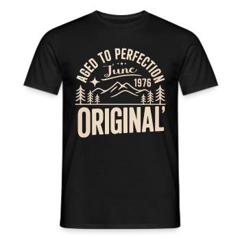 juin 1976 – Légende des sommets et montagnes - T-shirt homme - noir - Devant - AI Model Male 178 light (178cm)