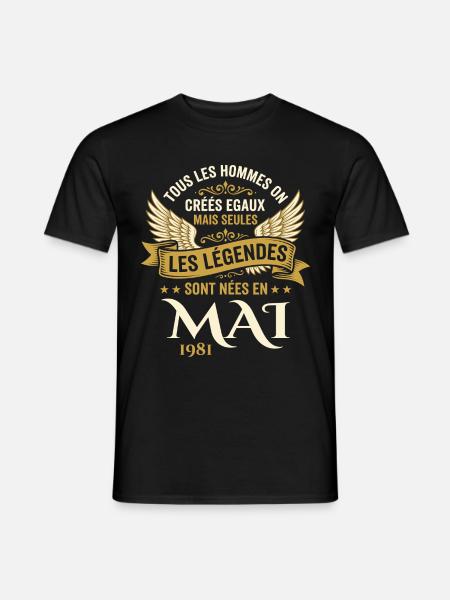 Anniversaire Mai 1981 - T-shirt homme - noir