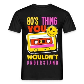 Retro Back to the 80s Vintage Design - Männer T-Shirt - Schwarz - Vorne - AI Model Male 178 light (178cm)