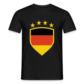 Deutsches Wappen mit Flaggenfarben - Männer T-Shirt - Schwarz - Vorne - AI Model Male 178 light (178cm)