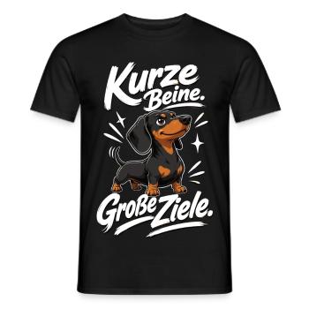 Kurze Beine Große Ziele Dackel Spruch - Männer T-Shirt - Schwarz - Vorne - AI Model Male 178 light (178cm)
