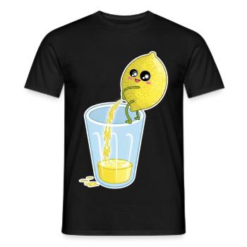 Zitrone macht Saft – Lustiger Cartoon - Männer T-Shirt - Schwarz - Vorne - AI Model Male 178 light (178cm)