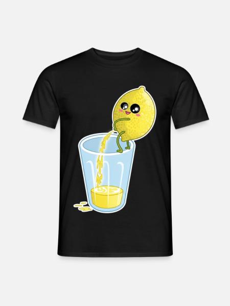 Lemon Makes Juice – Funny Cartoon - Men's T-Shirt - black