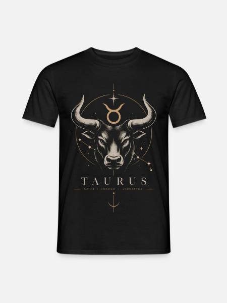 Taurus Sternzeichen Stiers Symbol - Männer T-Shirt - Schwarz