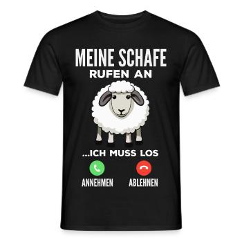 Anruf Meiner Schafe - Annehmen Ablehnen - Männer T-Shirt - Schwarz - Vorne - AI Model Male 178 light (178cm)