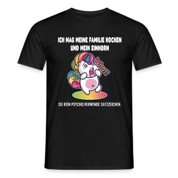 Sei kein Psycho Einhorn Shirt - Männer T-Shirt - Schwarz - Vorne - AI Model Male 178 light (178cm)