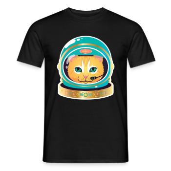 Cosmonaut Cat - T-shirt homme - noir - Devant - AI Model Male 178 light (178cm)