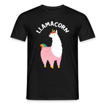 Unicorn + Llama = Llamacorn - Men's T-Shirt - black - Front - AI Model Male 178 light (178cm)