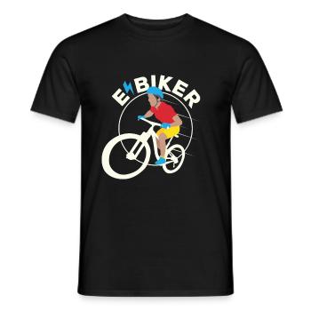 E-Bike E-Bike E Bike Vélo Vélo Cadeau - T-shirt homme - noir - Devant - AI Model Male 178 light (178cm)