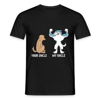 Your Uncle My Uncle Dog Wolf T-Shirt Gift - Men's T-Shirt - black - Front - AI Model Male 178 light (178cm)