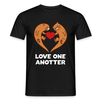 Süße Otter mit einem Herz Love One Anotter - Männer T-Shirt - Schwarz - Vorne - AI Model Male 178 light (178cm)