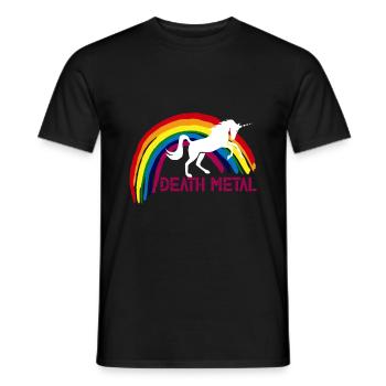Death Metal Einhorn - lustig Regenbogen Geschenk - Männer T-Shirt - Schwarz - Vorne - AI Model Male 178 light (178cm)