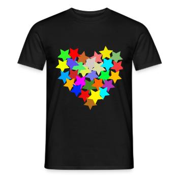 Sternenherz - Männer T-Shirt - Schwarz - Vorne - AI Model Male 178 light (178cm)