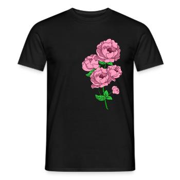 Peonies Flower Rose Spring Gift Idea - Men's T-Shirt - black - Front - AI Model Male 178 light (178cm)
