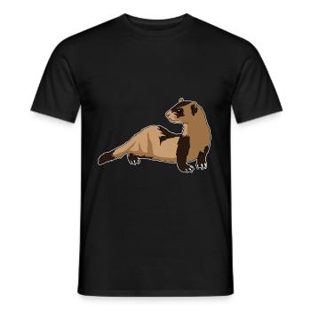 Furet Weasel Mader Comic, idée cadeau Kawaii - T-shirt homme - noir - Devant - AI Model Male 178 light (178cm)