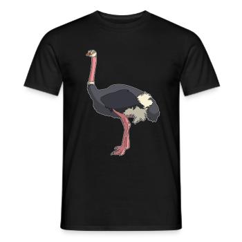 Nandu ostrich emu bird comic gift idea - Men's T-Shirt - black - Front - AI Model Male 178 light (178cm)