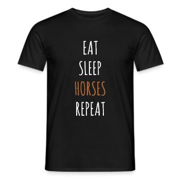 Cheval fille cheval femme cheval idée cadeau - T-shirt homme - noir - Devant - AI Model Male 178 light (178cm)