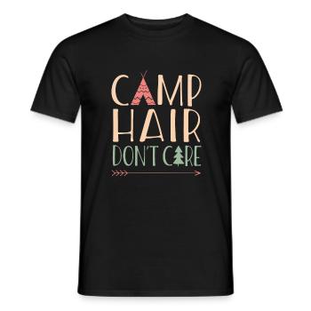 Funny Camp Hair ne se soucie pas - T-shirt homme - noir - Devant - AI Model Male 178 light (178cm)