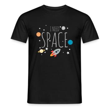 Space - Space Rocket Planet Gift - Men's T-Shirt - black - Front - AI Model Male 178 light (178cm)