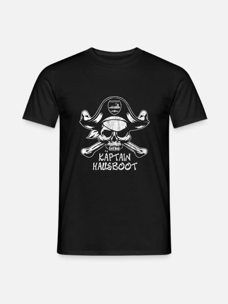 Ich bin der Käptain Hausboot - Männer T-Shirt - Schwarz